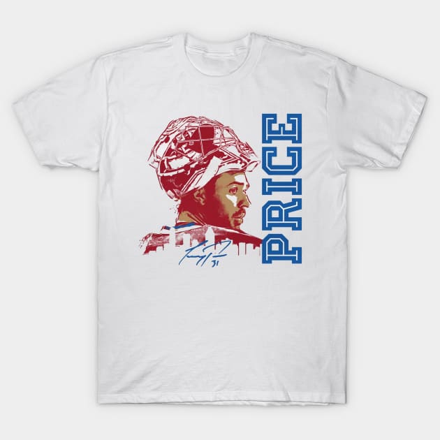 Carey Price Montreal Vertical City T-Shirt by stevenmsparks